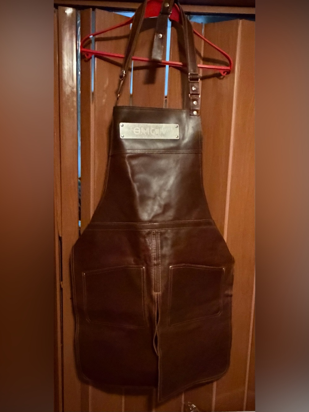 Origen Leather apron full grain dark brown Unisex One Size Fully Adjustable